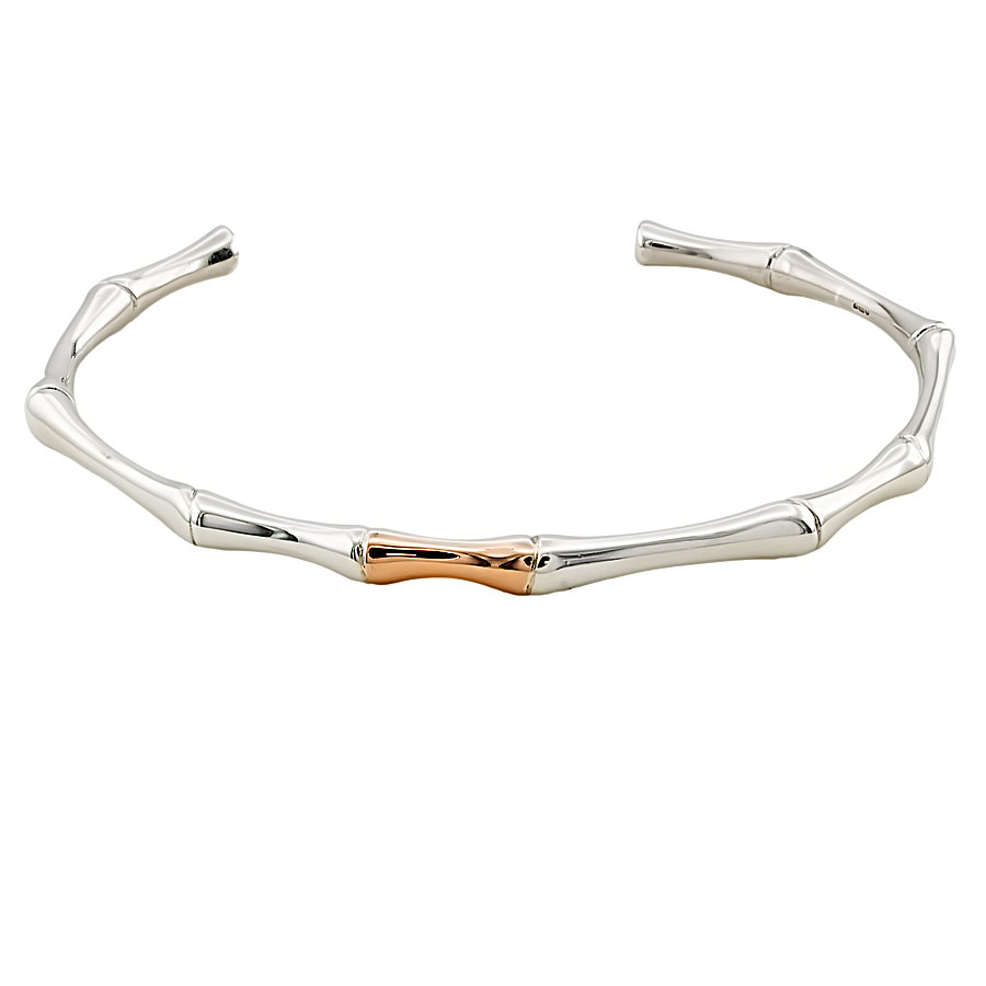 Silver & 9ct Gold Clogau Torque Bangle